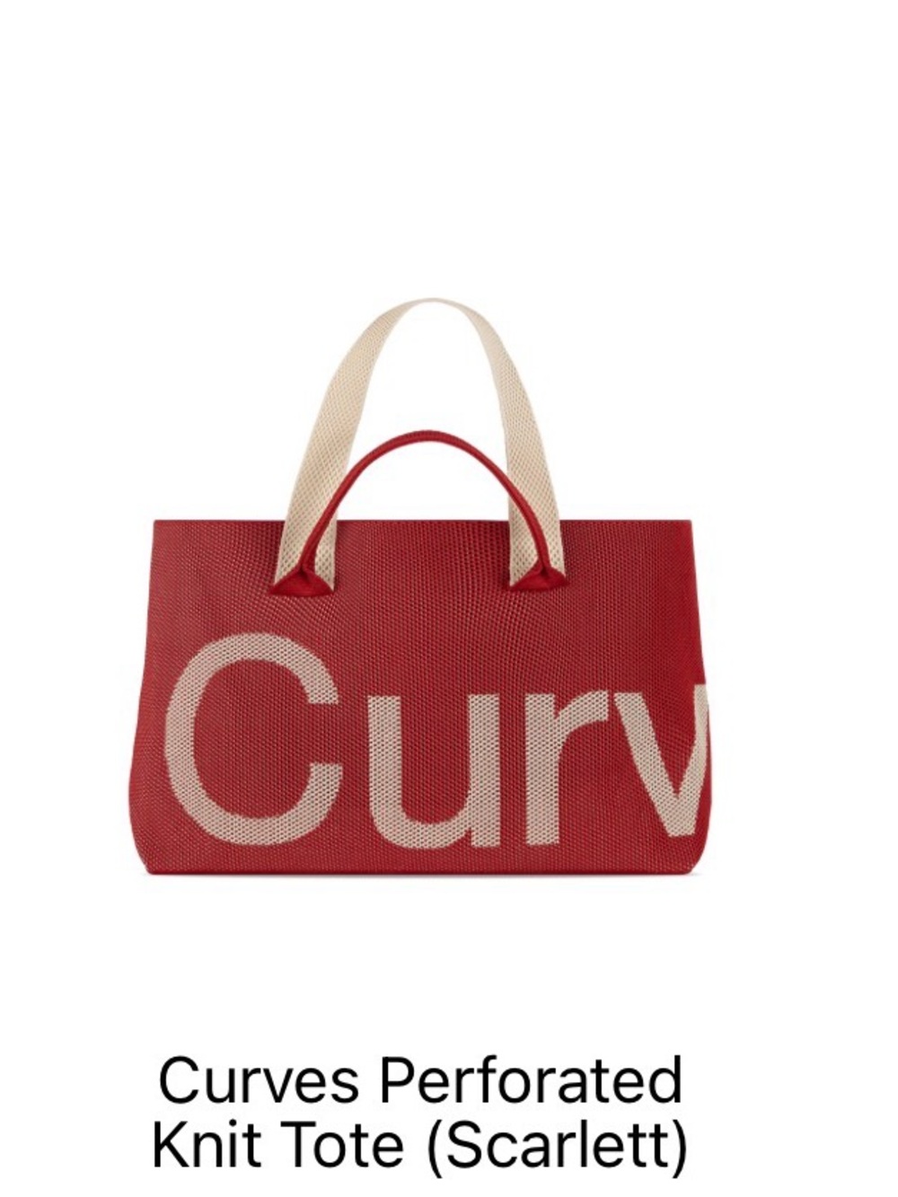Curves Perforated Knit Tote (Scarlett) - Red Knit Tote